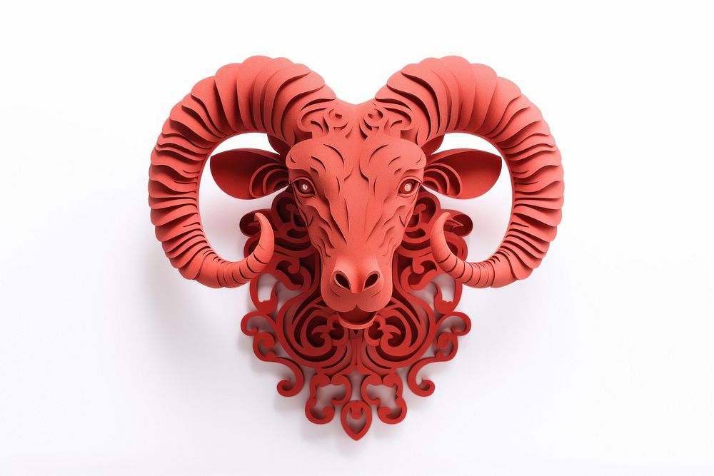 Red paper animal mammal art. AI generated Image by rawpixel.