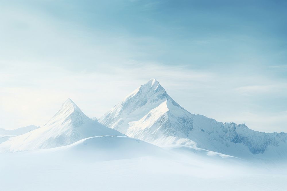 Beautiful mountain snow landscape outdoors nature. AI generated Image by rawpixel.