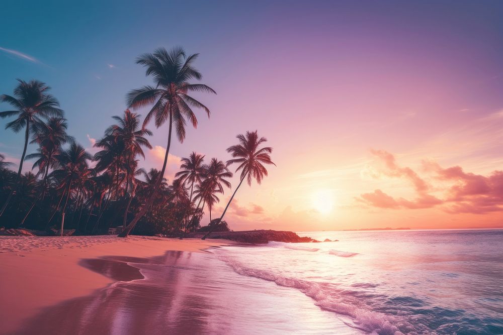 Tropical beach landscape sky outdoors. AI generated Image by rawpixel.