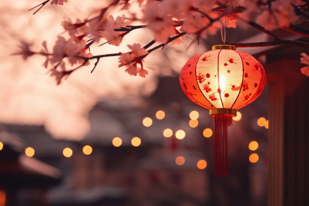 Chinese new year lantern red architecture. AI generated Image by rawpixel.