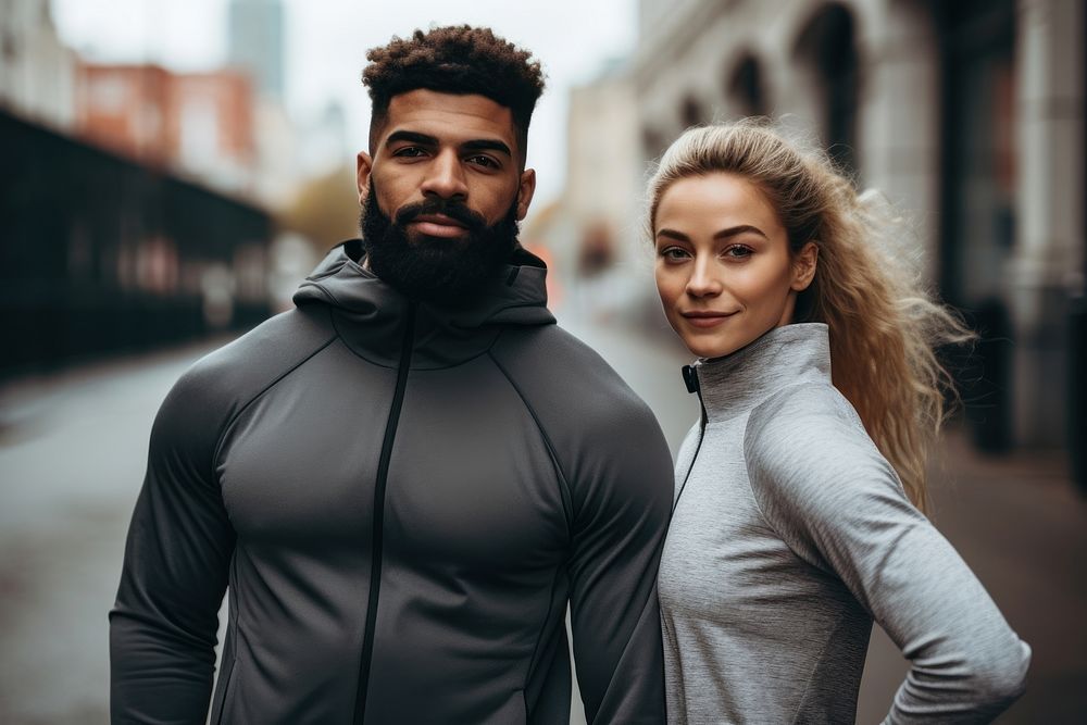 Couple stretching outdoors running sports adult. AI generated Image by rawpixel.