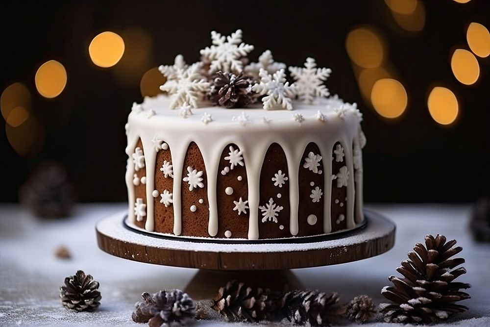 Christmas cake decoration dessert. AI generated Image by rawpixel.