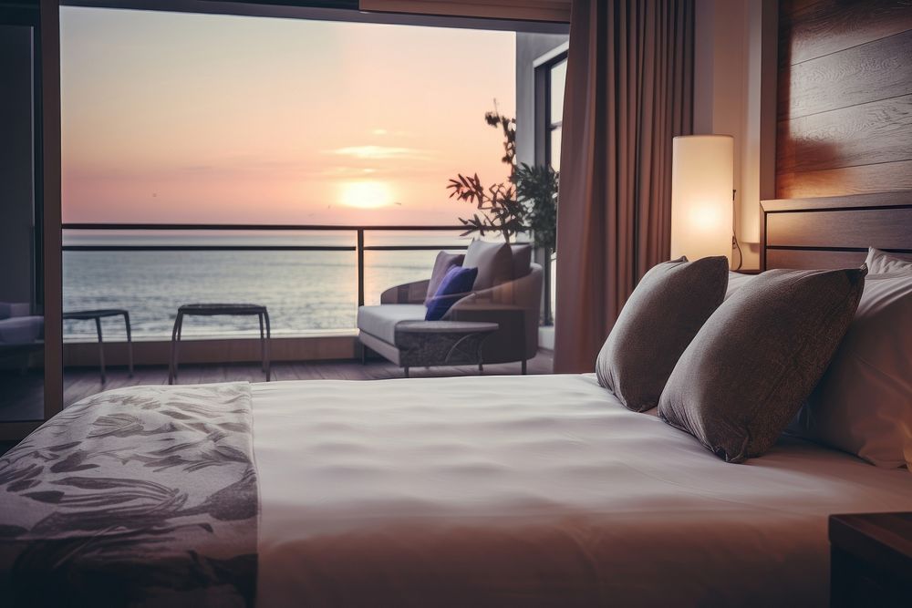 Bedroom balcony hotel architecture. AI generated Image by rawpixel.