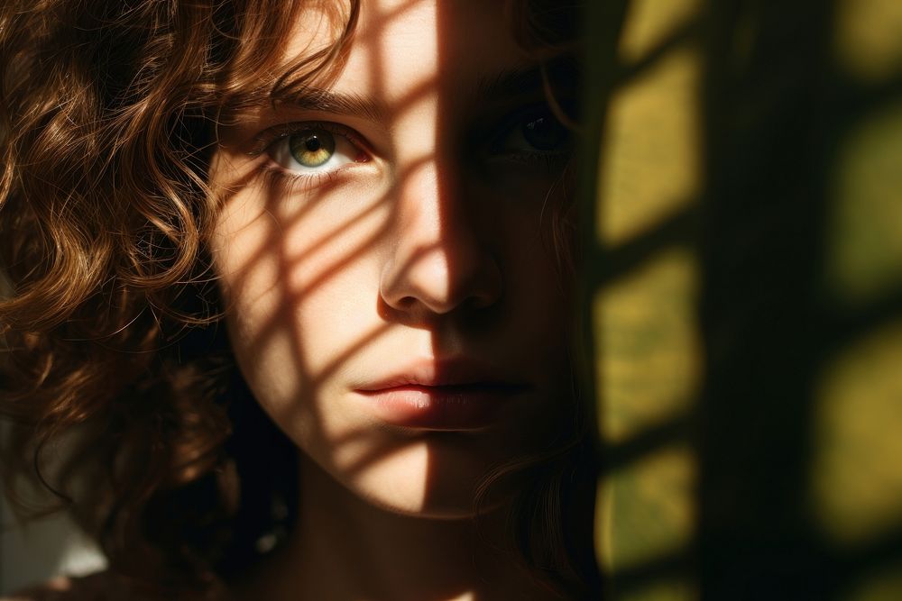 Young american woman photography portrait shadow. AI generated Image by rawpixel.