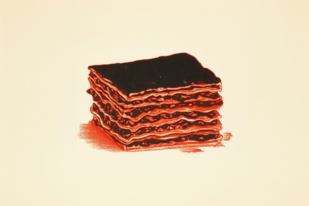 Lasagna food confectionery rectangle. AI generated Image by rawpixel.