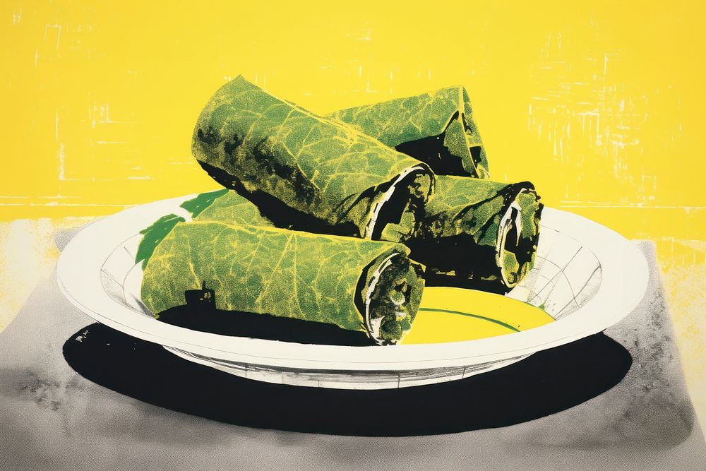Yellow green plate food. AI generated Image by rawpixel.