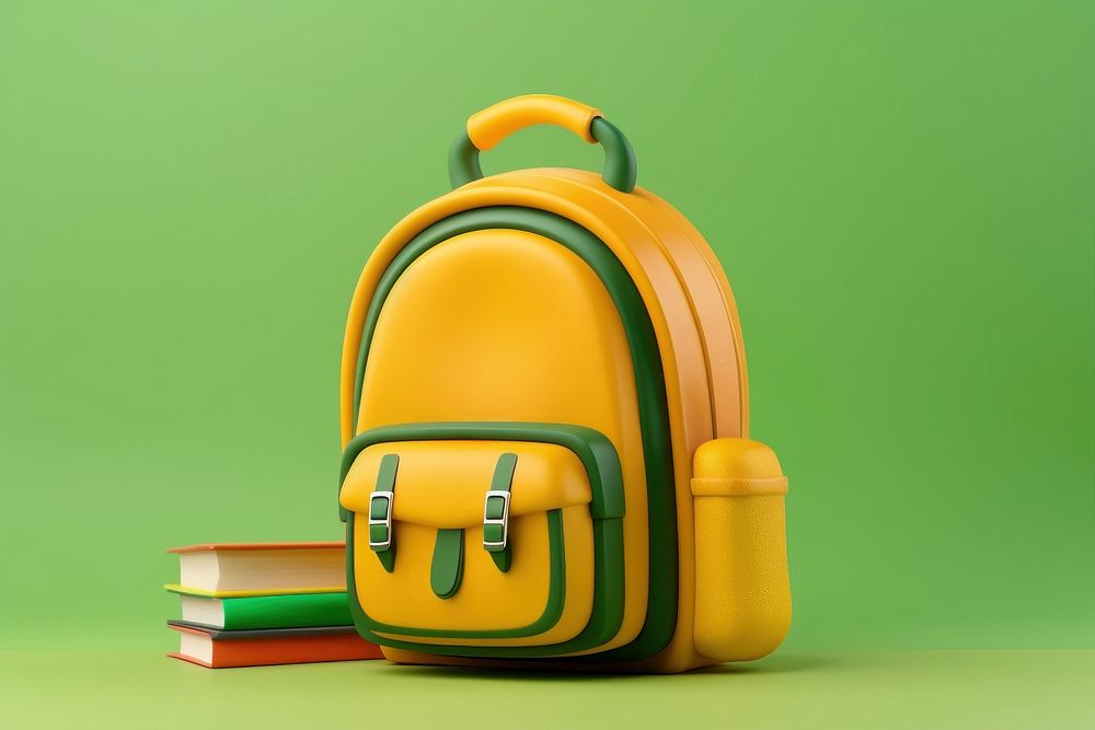 Backpack yellow green bag. AI generated Image by rawpixel.