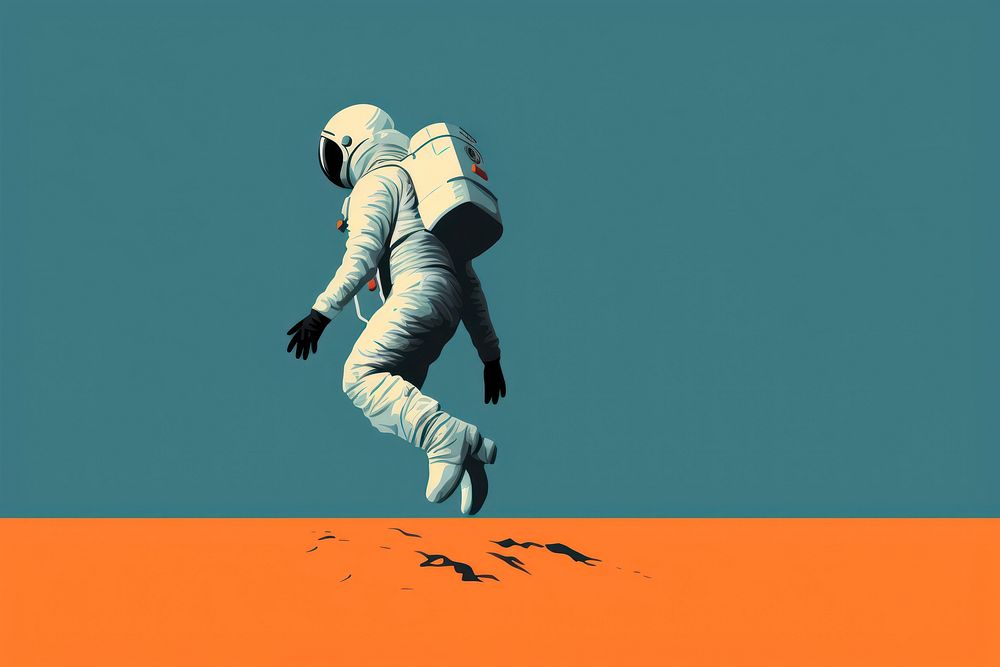 Vintage space science illustration sports recreation astronaut. AI generated Image by rawpixel.