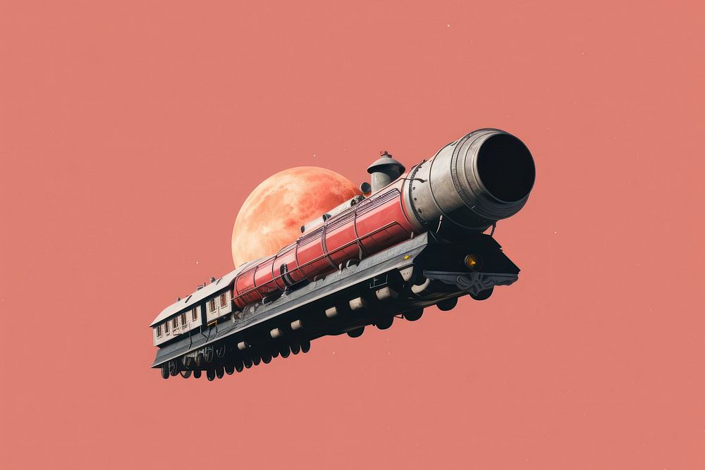 Vintage space science illustration astronomy vehicle train. AI generated Image by rawpixel.
