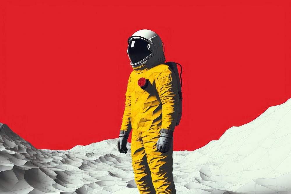 Vintage space science illustration nature adult mountaineering. AI generated Image by rawpixel.