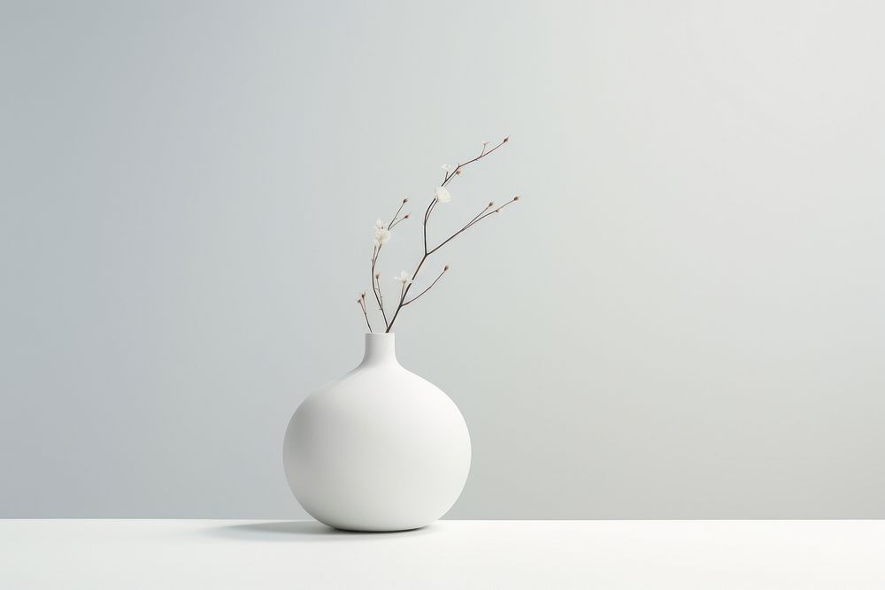 White background porcelain plant vase. | Free Photo - rawpixel