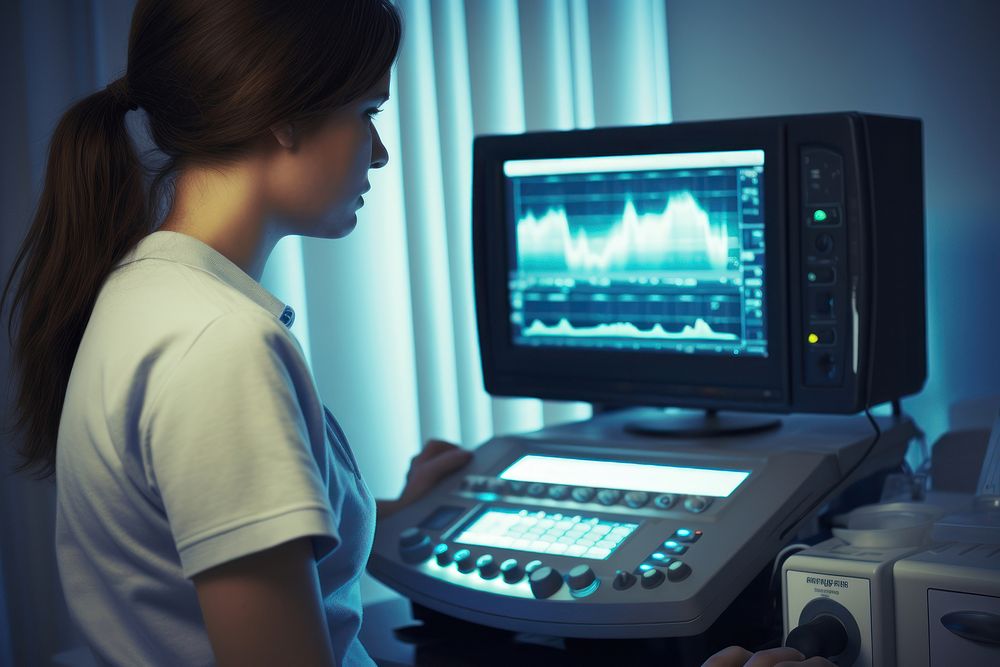 Obstetric ultrasonography electronics tomography technology. AI generated Image by rawpixel.
