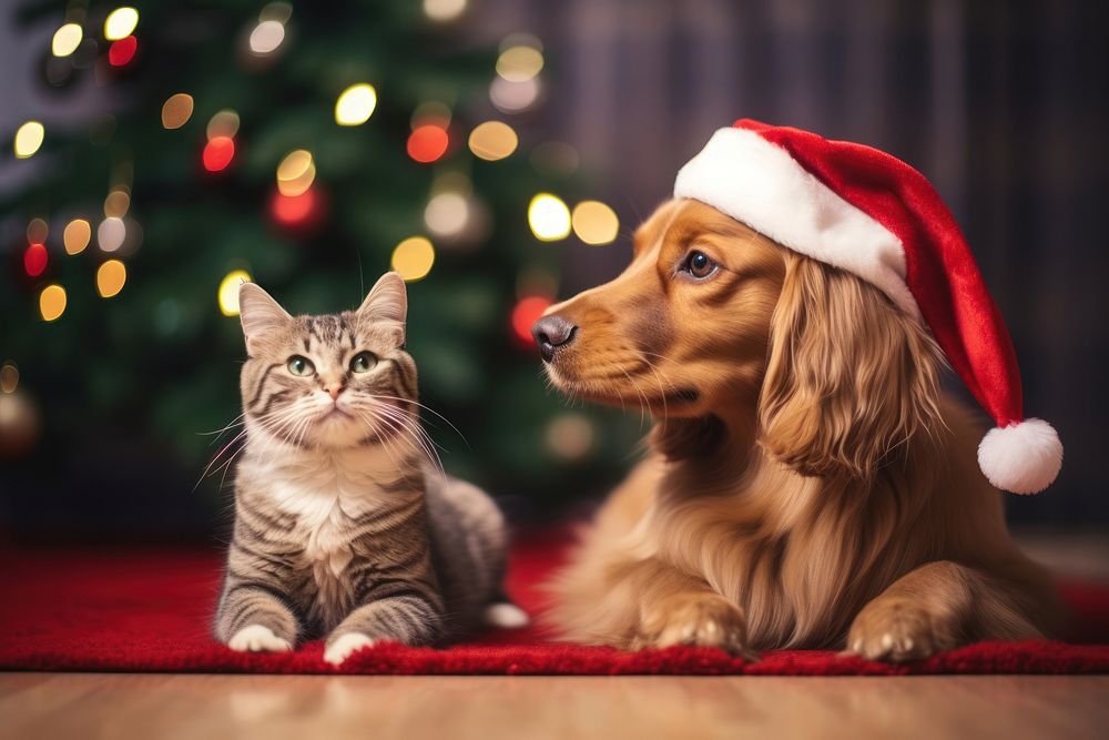 Christmas dog mammal animal. AI generated Image by rawpixel.