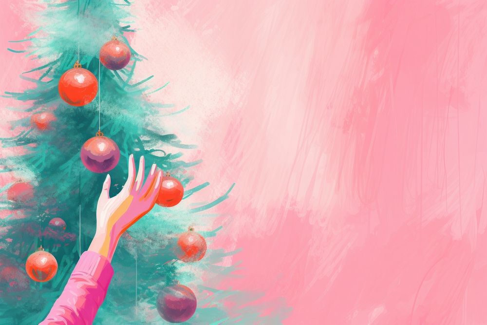 Christmas backgrounds pink tree. AI generated Image by rawpixel.