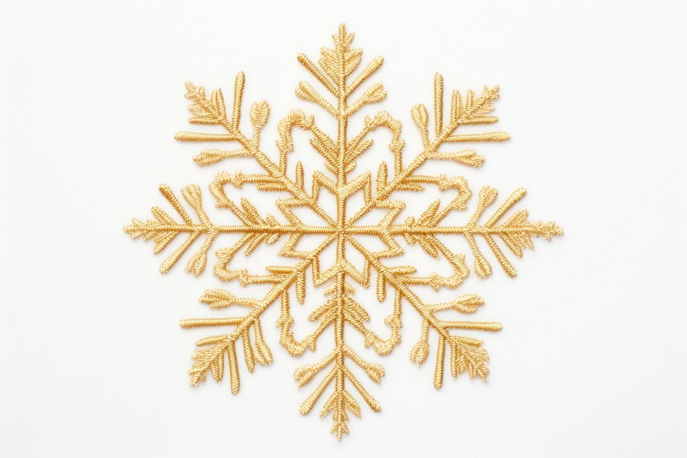 Embroidery snowflake christmas pattern gold. AI generated Image by rawpixel.