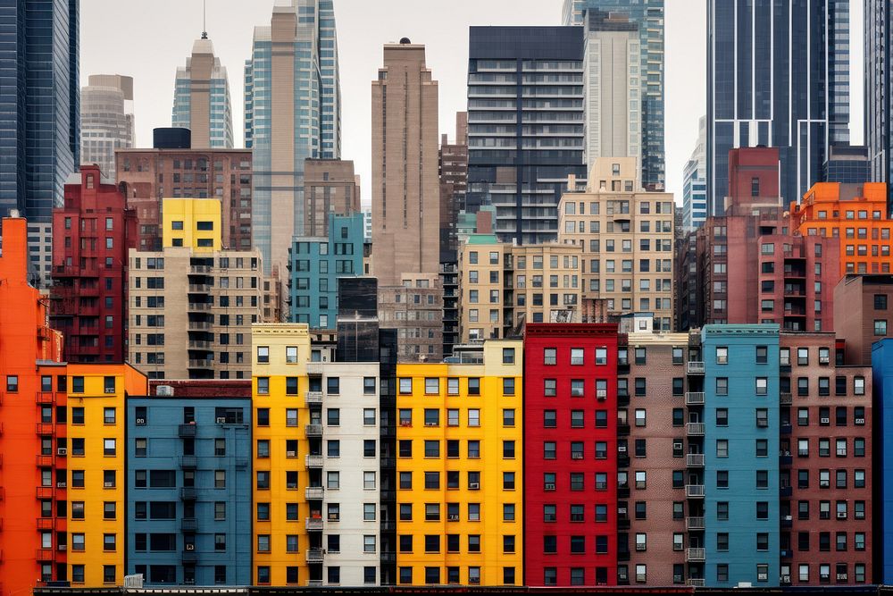 American city architecture skyscraper cityscape. AI generated Image by rawpixel.