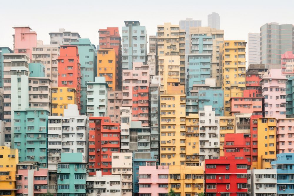 Asian city architecture skyscraper cityscape. AI generated Image by rawpixel.
