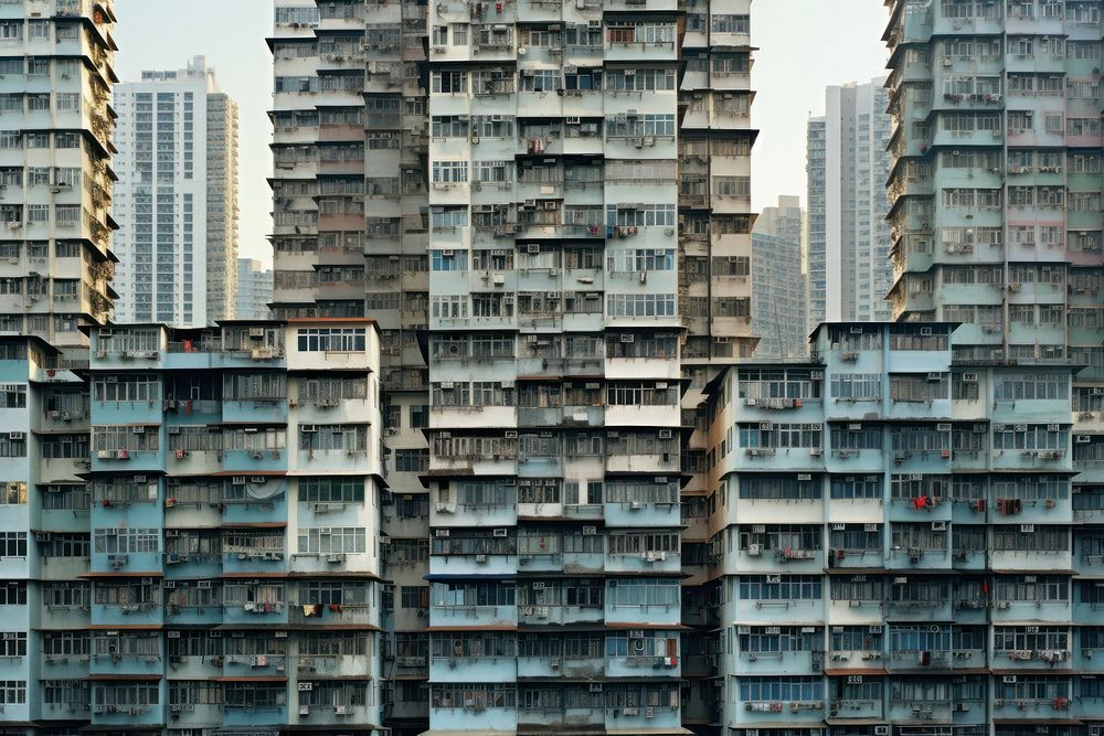Dense Asian city architecture backgrounds skyscraper. AI generated Image by rawpixel.