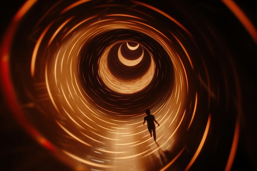 Nebula spiral tunnel illuminated. AI generated Image by rawpixel.