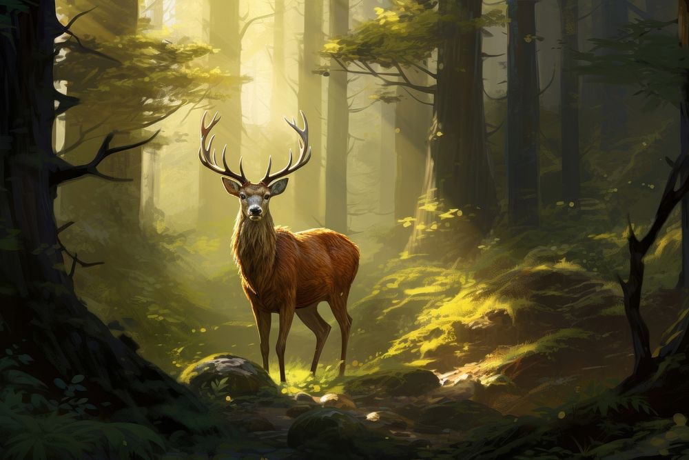 Forest wildlife outdoors woodland. AI generated Image by rawpixel.