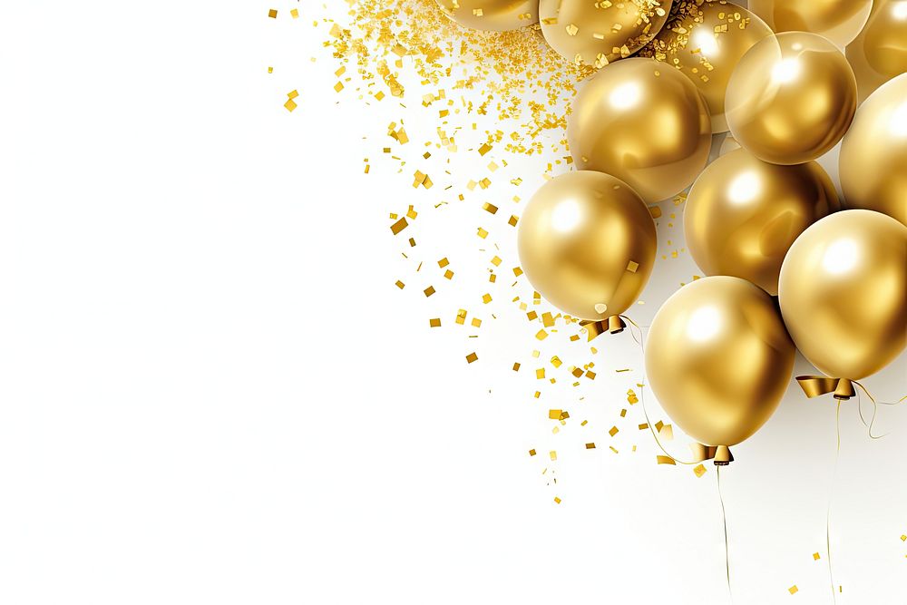 Christmas Decoration Border balloon gold backgrounds. AI generated Image by rawpixel.