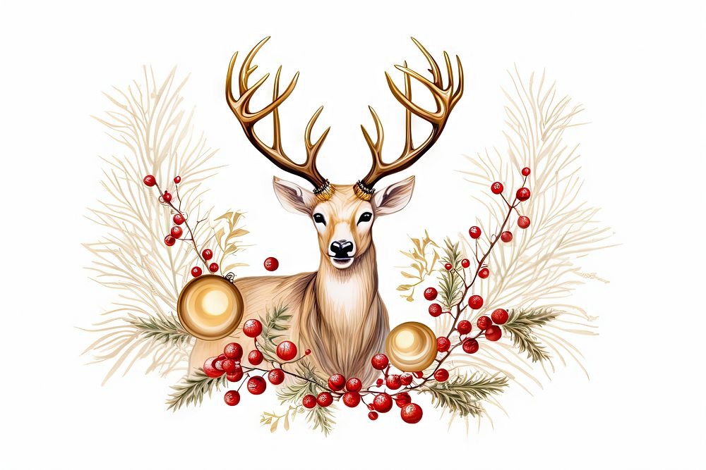 Christmas Decoration Border decoration christmas antler. AI generated Image by rawpixel.