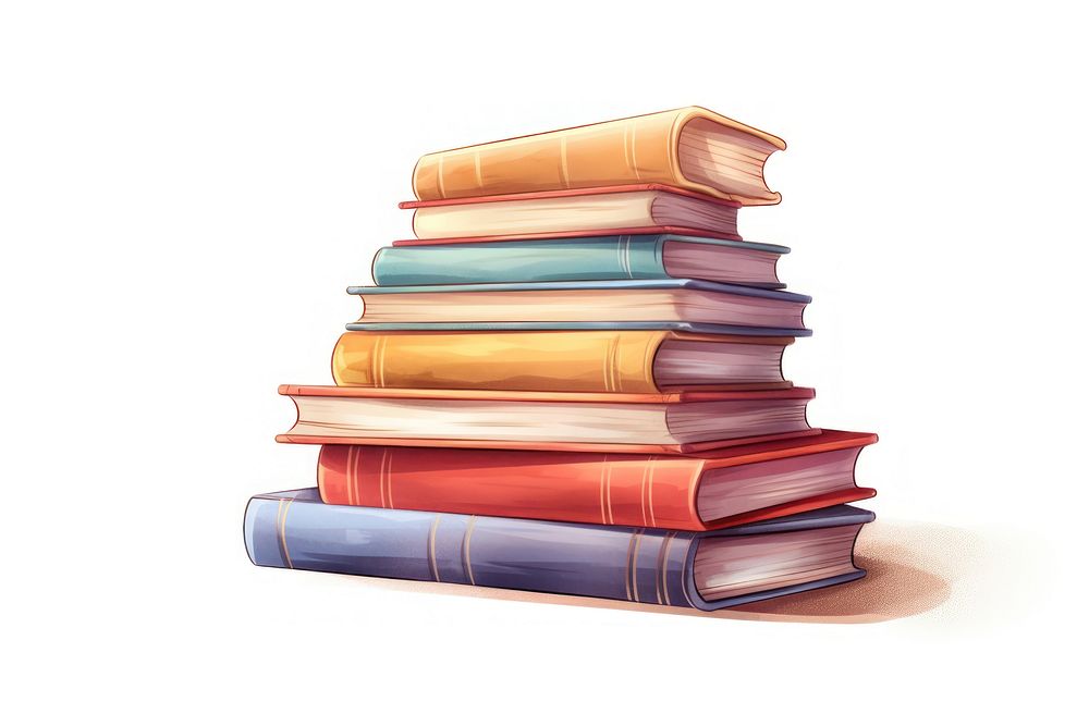 Stack of books publication library white background. AI generated Image by rawpixel.