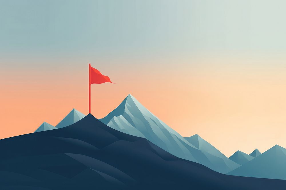Mountain flag landscape outdoors. AI generated Image by rawpixel.