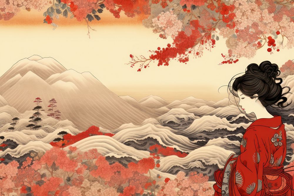 Kimono adult art tranquility. AI generated Image by rawpixel.