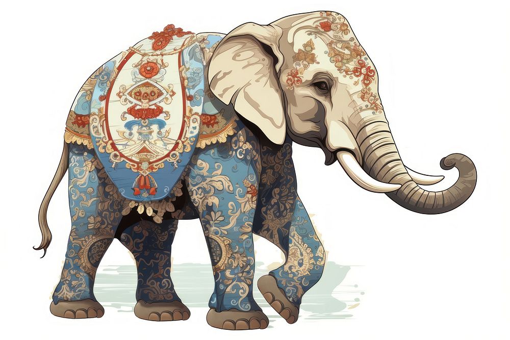 Elephant mammal animal art. AI generated Image by rawpixel.