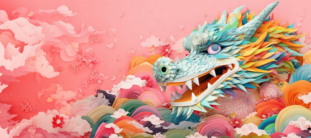 Chinese dragon art representation celebration. AI generated Image by rawpixel.