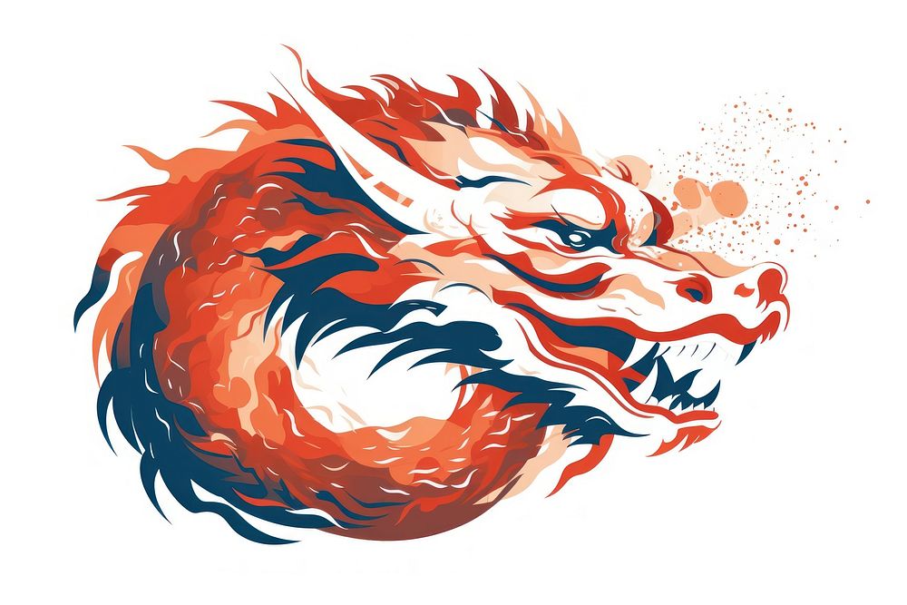 Chinese dragon creativity cartoon sketch. AI generated Image by rawpixel.