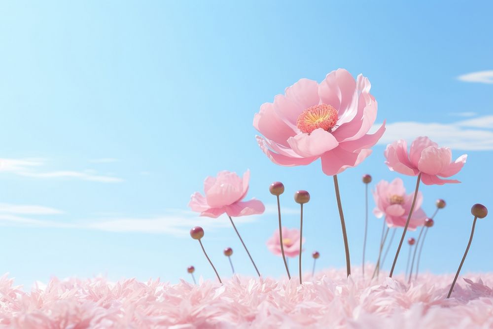 Peony meadow flower outdoors blossom. AI generated Image by rawpixel.