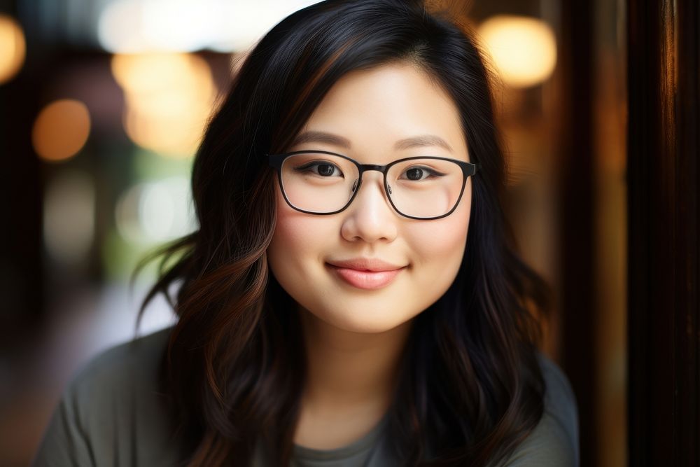 Glasses portrait adult smile. AI generated Image by rawpixel.