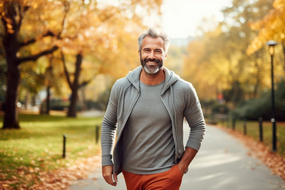 Happy walking autumn smile. AI generated Image by rawpixel.