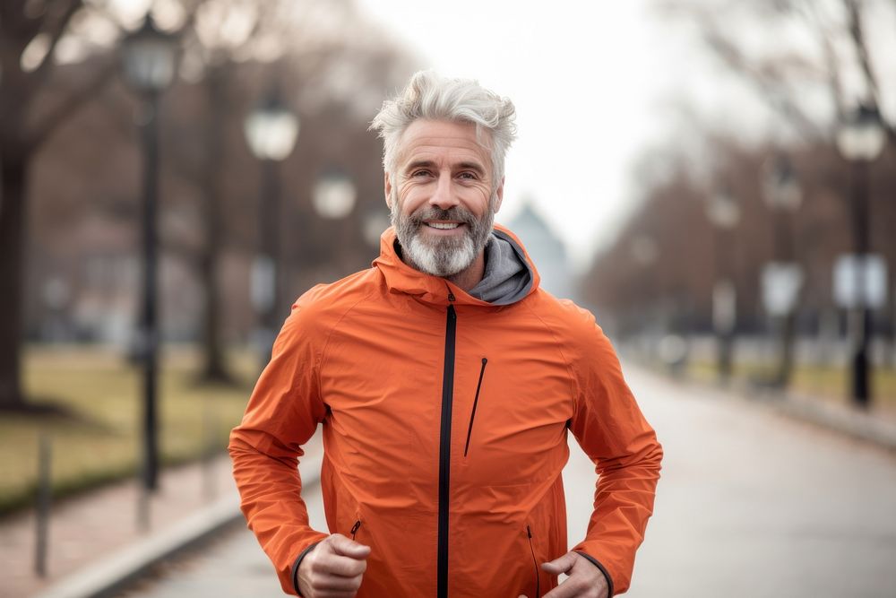 Looking running jogging jacket. AI generated Image by rawpixel.