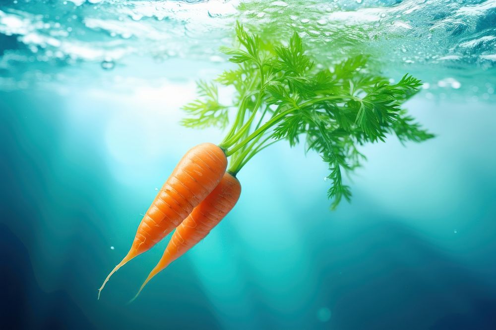 Carrot underwater vegetable plant. 