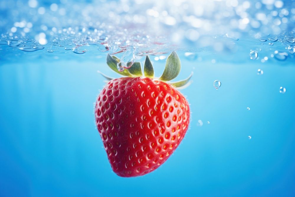 Strawberry plant fruit food. AI generated Image by rawpixel.