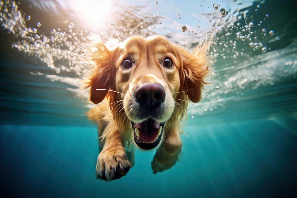 Underwater swimming outdoors animal. AI generated Image by rawpixel.