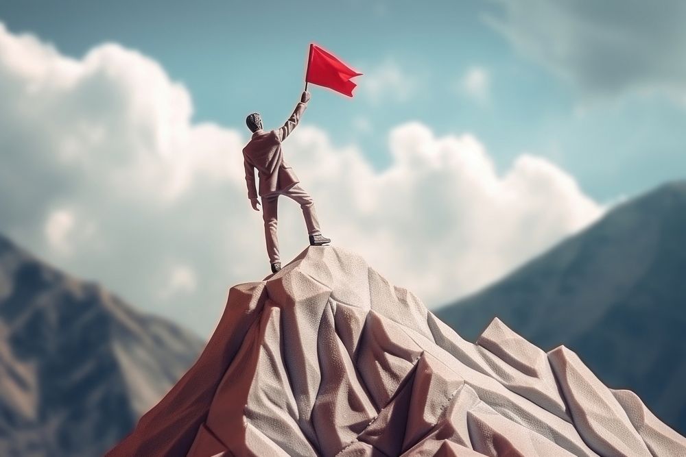 Businessman flag mountain adult. AI generated Image by rawpixel.