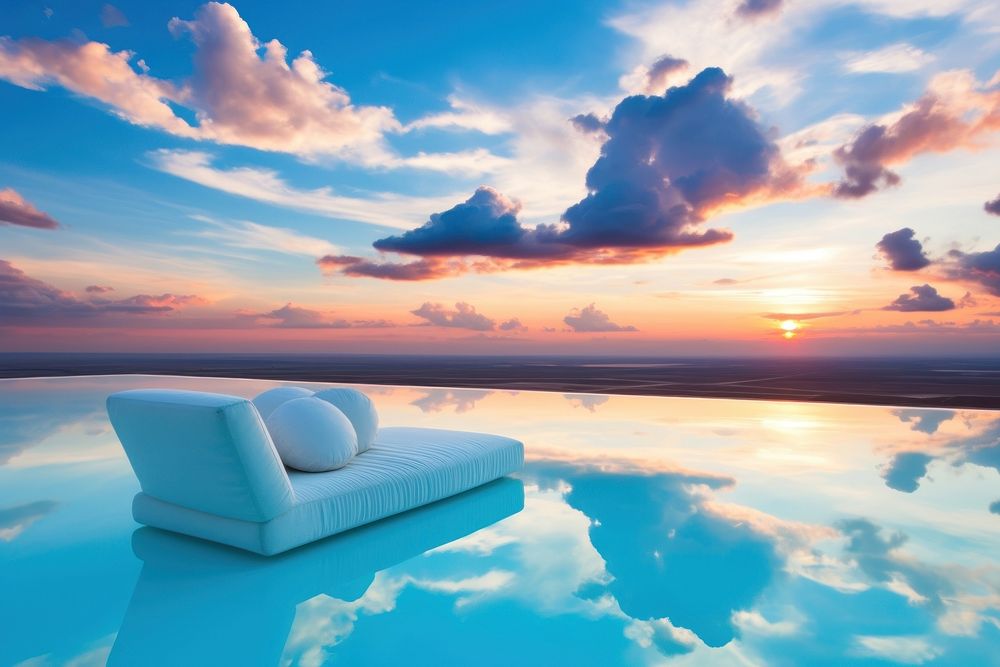 Luxury house furniture outdoors horizon. AI generated Image by rawpixel.