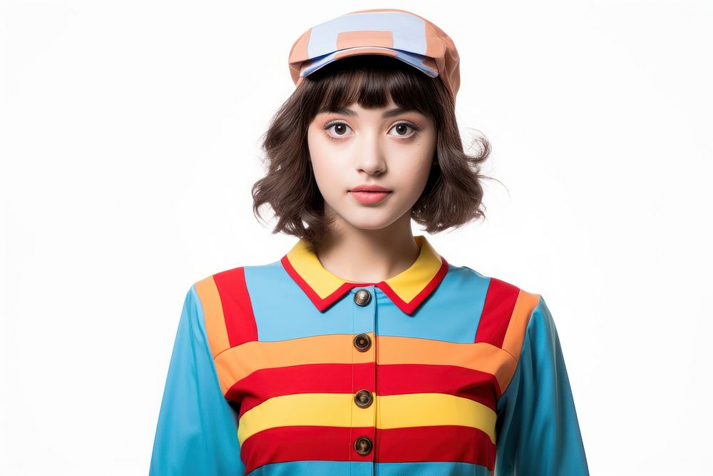A teenage wearing modern retro colourful fashion outfit photography portrait costume. AI generated Image by rawpixel.