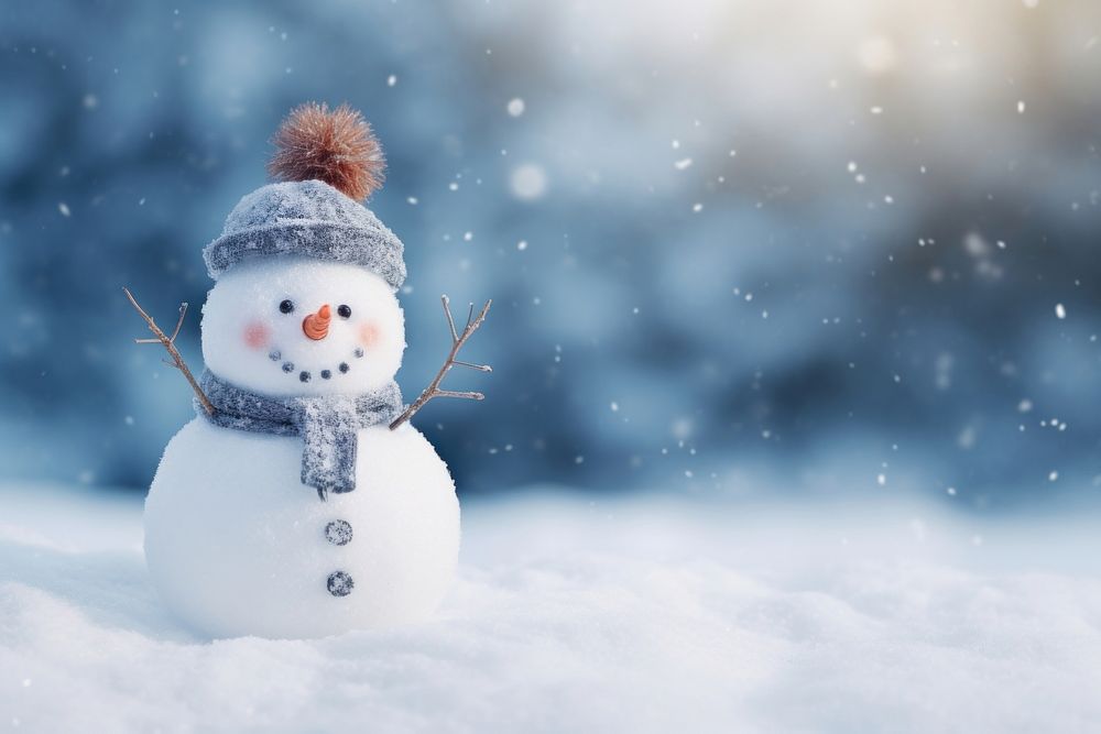 Christmas background snow outdoors snowman. AI generated Image by rawpixel.