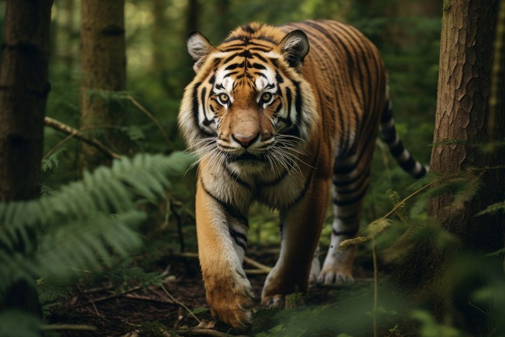 Tiger wildlife outdoors animal. AI generated Image by rawpixel.
