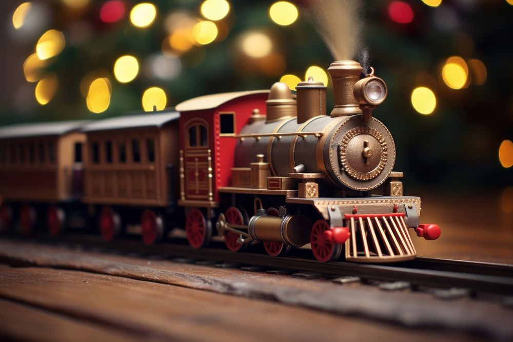 Christmas toy train locomotive christmas vehicle. AI generated Image by rawpixel.
