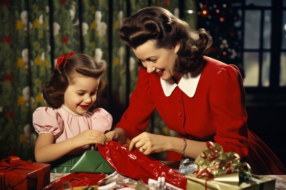 Christmas child adult togetherness. AI generated Image by rawpixel.