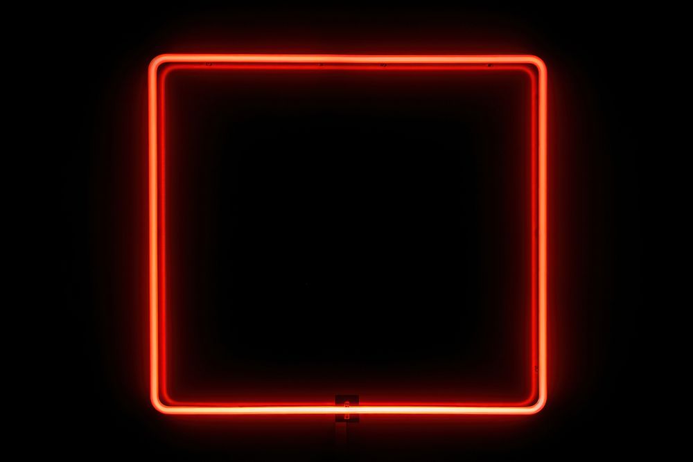 Square sign light neon black. AI generated Image by rawpixel.