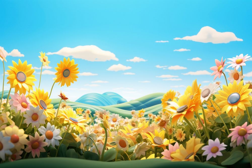 Sunflower meadow landscape outdoors nature. AI generated Image by rawpixel.