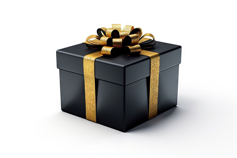Black christmas present ribbon gift gold. AI generated Image by rawpixel.