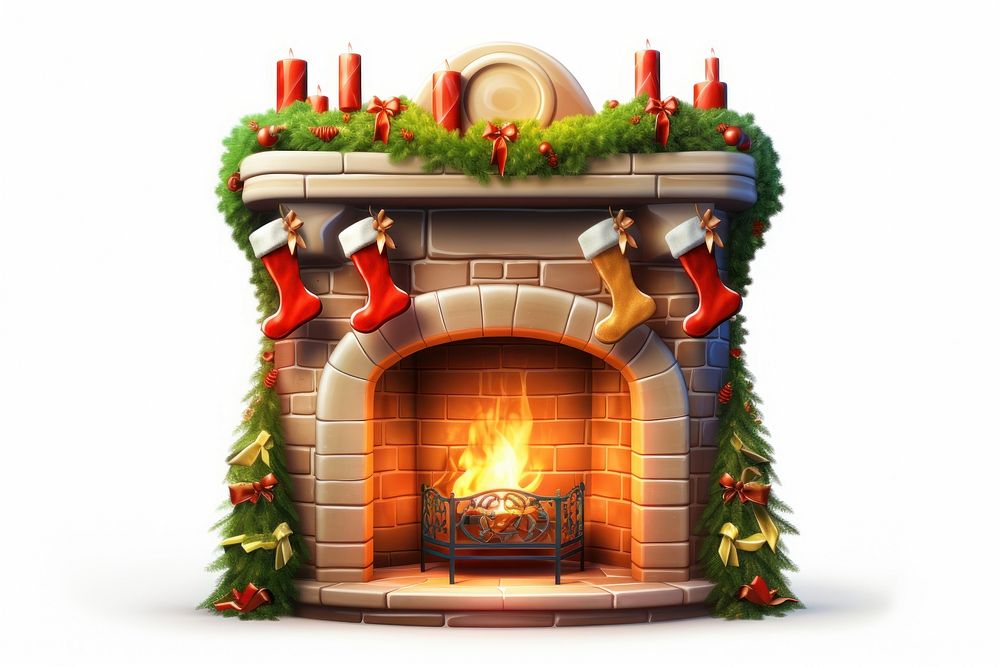Chrismas fireplace christmas hearth architecture. AI generated Image by rawpixel.